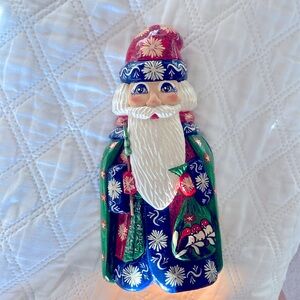 Hand Painted Vintage Russian Santa 1996